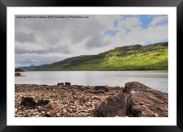 Loch Arklet Scotland Framed Mounted Print by Diana Mower