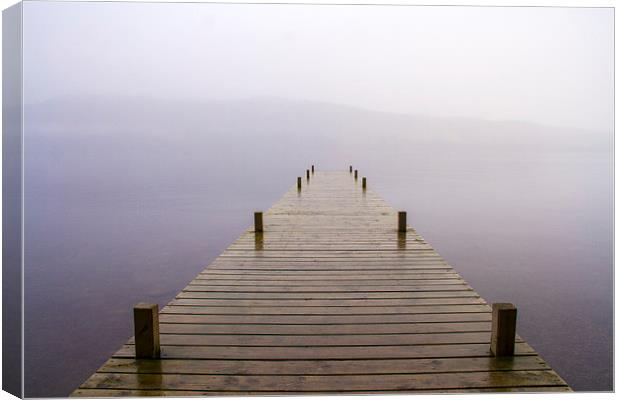 Windermere Wooden Jetty Canvas Print by Sandi-Cockayne ADPS
