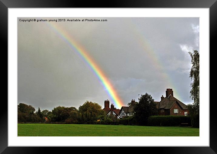 Rainbow Over Wingrave Framed Mounted Print by graham young