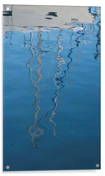 Yacht and Mast reflected Acrylic by Maggie Railton