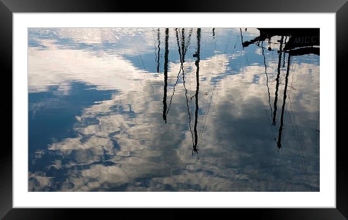 Masts reflected Framed Mounted Print by Maggie Railton