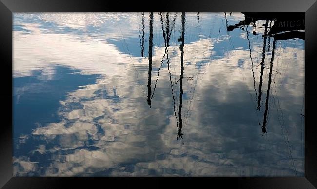 Masts reflected Framed Print by Maggie Railton