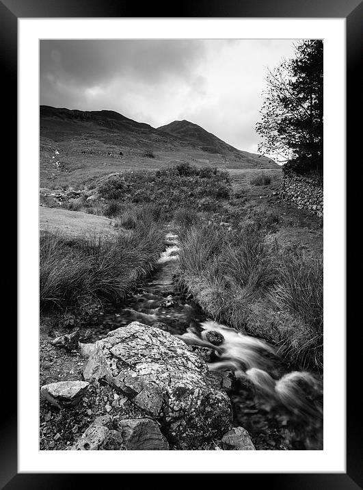 Cinnerdale Beck above Crummock Water with Whiteles Framed Mounted Print by Liam Grant