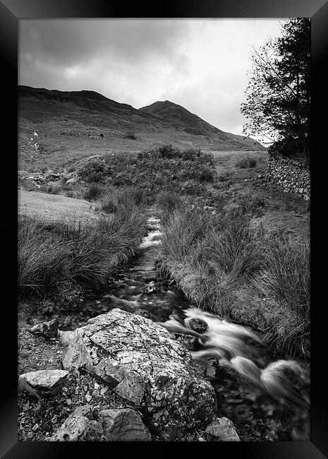 Cinnerdale Beck above Crummock Water with Whiteles Framed Print by Liam Grant