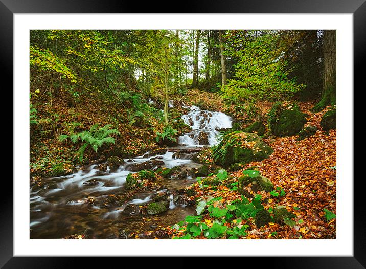 Waterfall to Lake Windermere at Millerground Landi Framed Mounted Print by Liam Grant