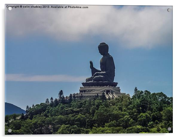 Tian Tan Buddha Acrylic by colin chalkley