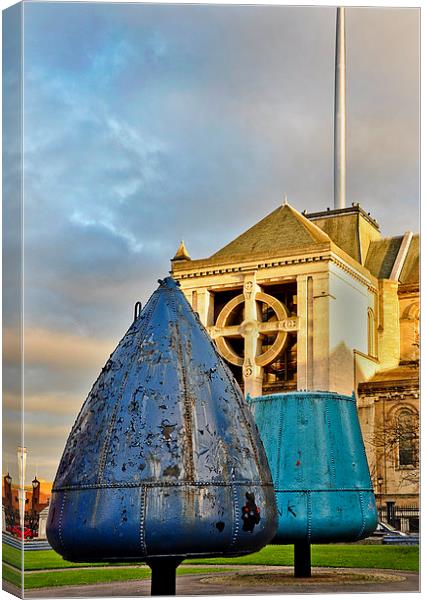 St Annes Buoys Canvas Print by Peter Lennon