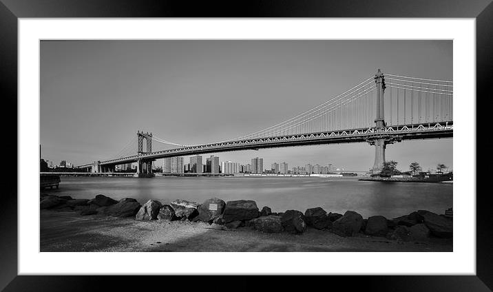 Manhattan bridge Framed Mounted Print by Martin Patten