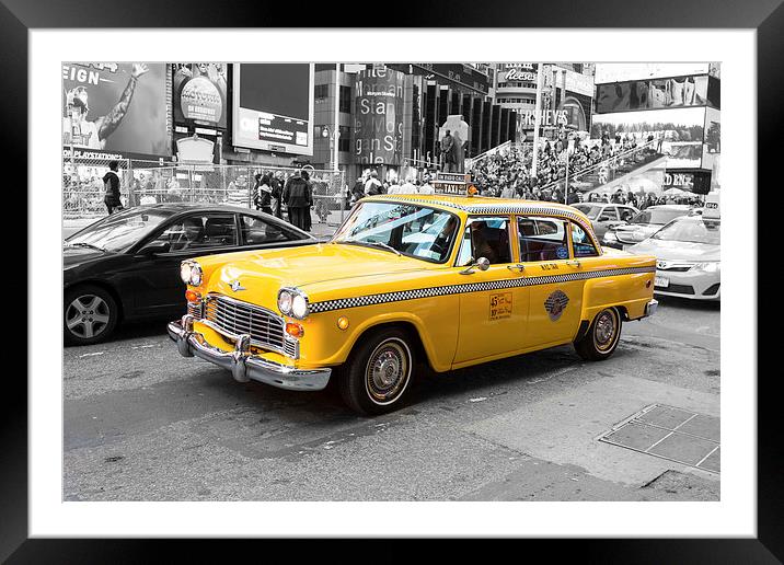 Big Yellow Taxi Framed Mounted Print by Martin Patten