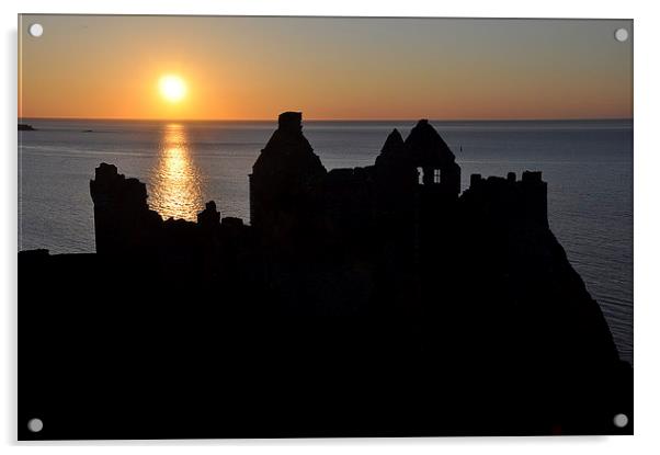 Dunluce Silhouette Acrylic by Peter Lennon