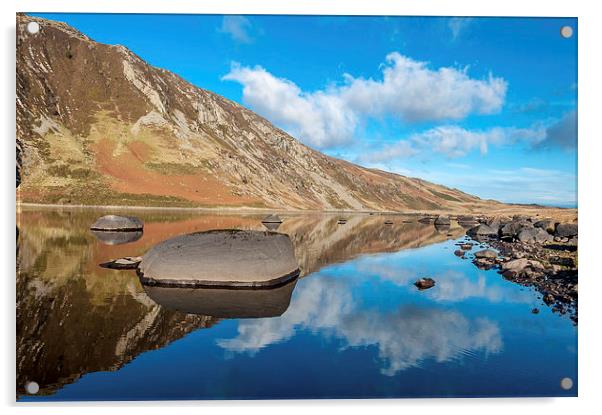Llyn Eigiau, Snowdonia North Wales Acrylic by Pete Lawless
