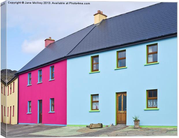 Irish Village Houses Canvas Print by Jane McIlroy