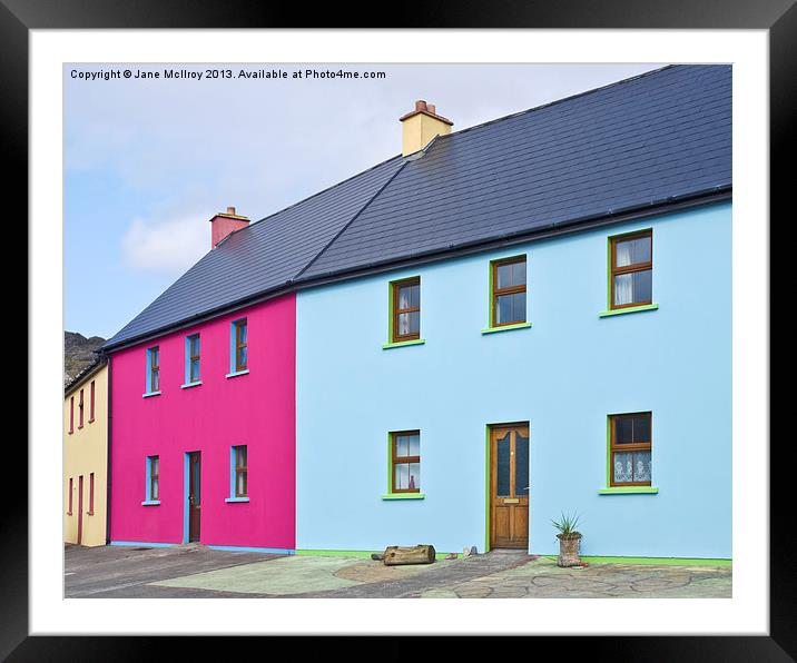 Irish Village Houses Framed Mounted Print by Jane McIlroy
