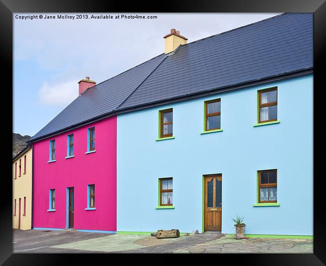 Irish Village Houses Framed Print by Jane McIlroy