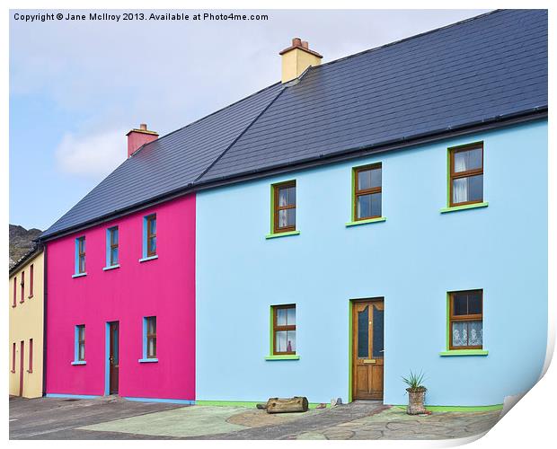 Irish Village Houses Print by Jane McIlroy