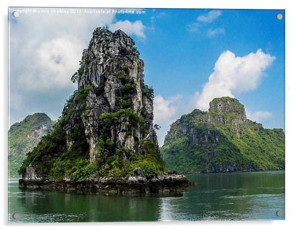 Halong Bay Rock Formation Acrylic by colin chalkley