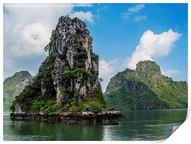 Halong Bay Rock Formation Print by colin chalkley