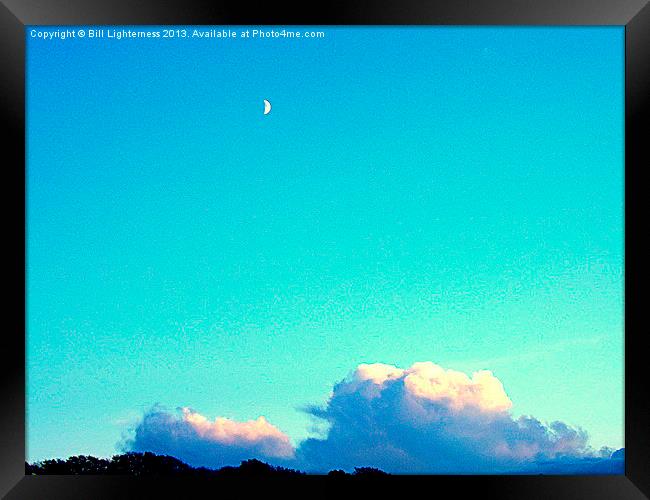 The moon and the blue sky Framed Print by Bill Lighterness