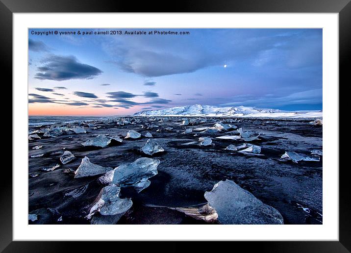 Iceberg beach just before sunrise Framed Mounted Print by yvonne & paul carroll