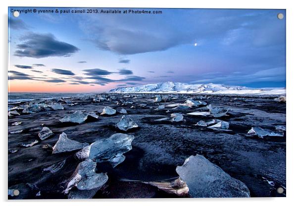 Iceberg beach just before sunrise Acrylic by yvonne & paul carroll