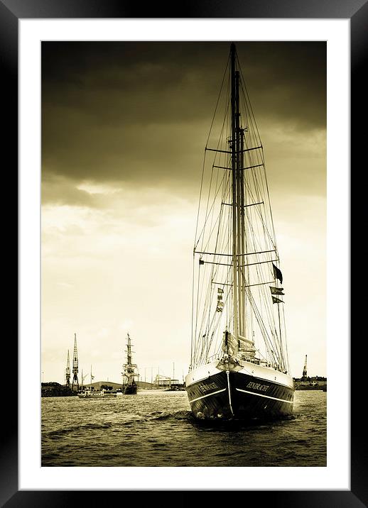 Tall Ship Framed Mounted Print by Dave Hudspeth Landscape Photography