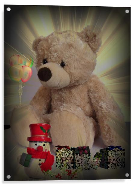 Barnaby Bears Christmas. Acrylic by Heather Goodwin