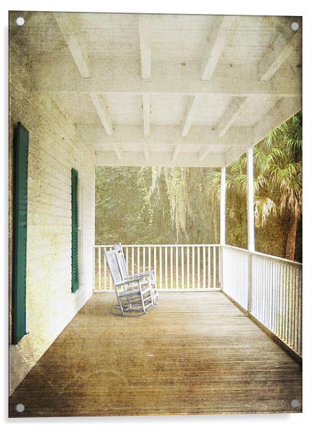 Empty Chairs Acrylic by Judy Hall-Folde