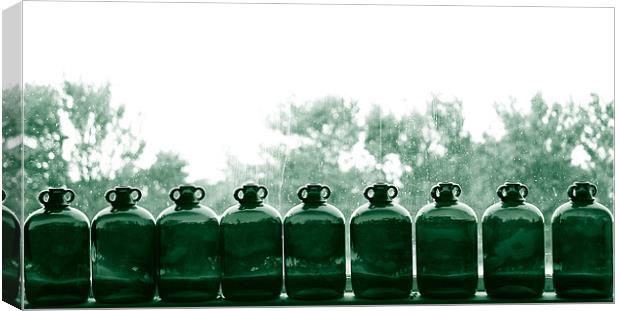 nine green bottles Canvas Print by Nicholas Averre