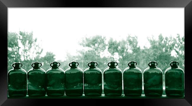 nine green bottles Framed Print by Nicholas Averre