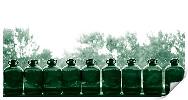 nine green bottles Print by Nicholas Averre
