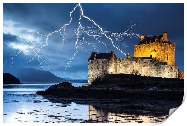 Lightning over Eilean Donan Castle Print by Keith Thorburn EFIAP/b