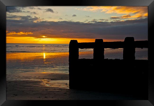 November coastal sunset Framed Print by steve akerman