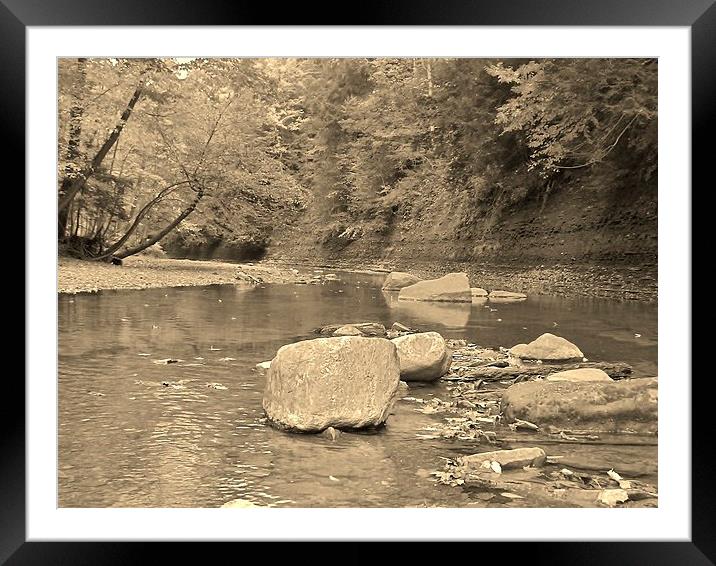 The Rocky Riverbed Framed Mounted Print by Jeffrey Evans