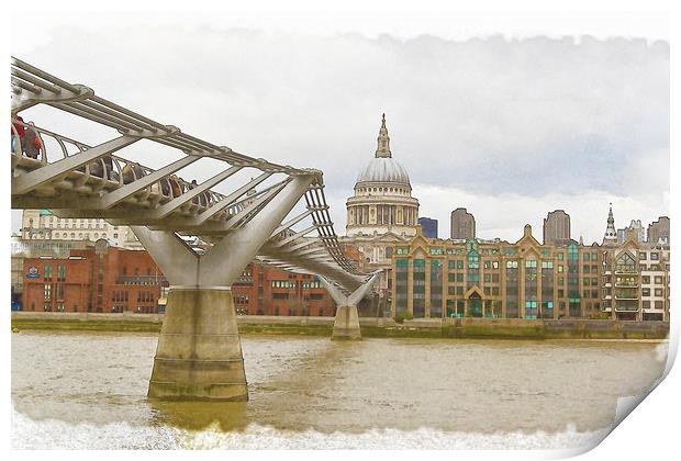 St Pauls Cathedral Water colour Print by Steve Hughes