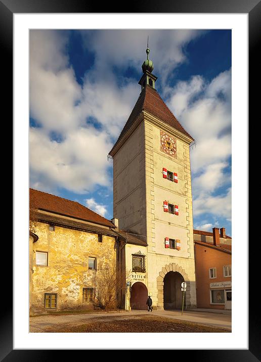 Ledererturm Gate Tower, Wels, Austria Framed Mounted Print by David Roossien