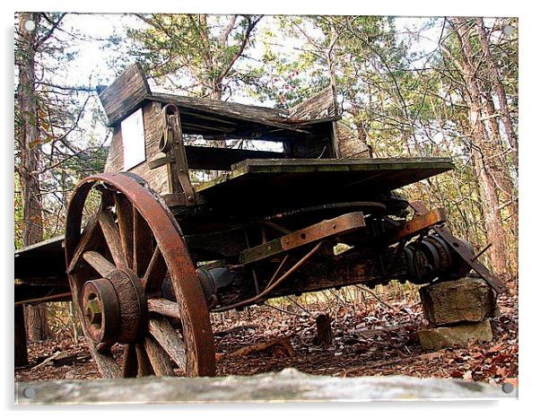 Worn out Wagon Acrylic by Pics by Jody Adams