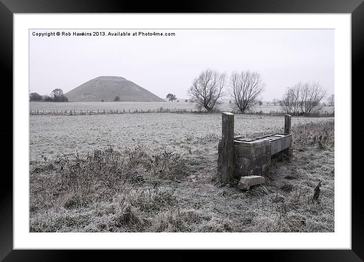 Winter at Silbury Hill Framed Mounted Print by Rob Hawkins