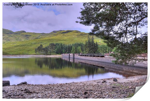 Loch Arklet Dam Scotland Print by Diana Mower