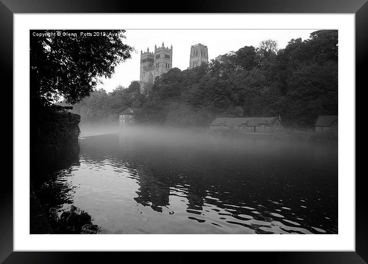 Misty Durham Cathedral Framed Mounted Print by Glenn Potts