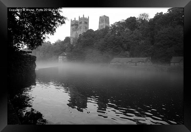 Misty Durham Cathedral Framed Print by Glenn Potts