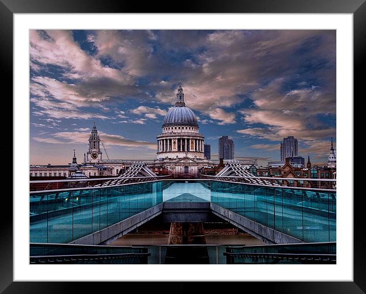 The Stunning London Millennium Bridge Framed Mounted Print by K7 Photography