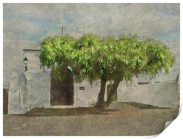 Little White Church Print by Michelle Orai