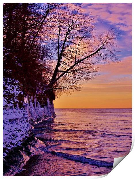 Lake Erie Winter Wash up. Print by Jeffrey Evans