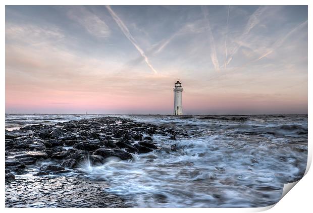 Perch rock at sunrise Print by Paul Farrell Photography