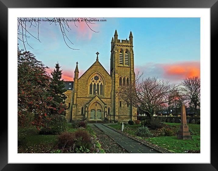 Sunrise over the Church Framed Mounted Print by jim huntsman