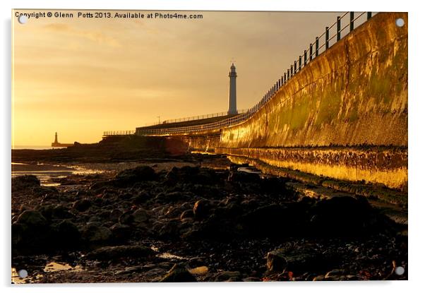 Seaburn Beach Sunderland Acrylic by Glenn Potts