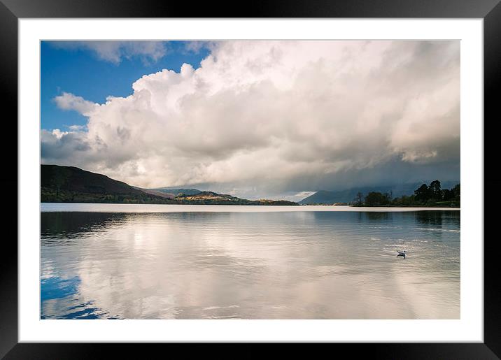 Evening rainclouds and distant rain over Skiddaw a Framed Mounted Print by Liam Grant