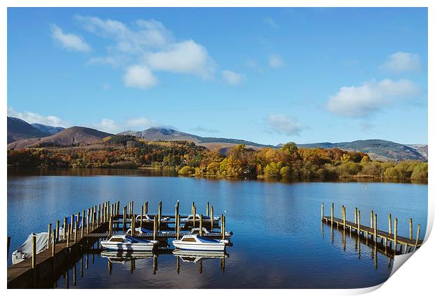 View over Derwent Water from Keswick. Print by Liam Grant