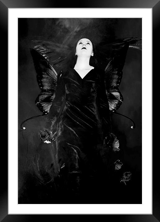 Black Heart Framed Mounted Print by Dawn Cox