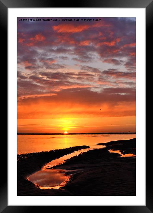North Sea Sunrise Framed Mounted Print by Eric Watson